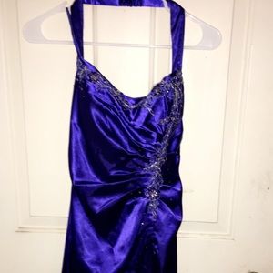 Navy Blue prom / bridesmaids halter dress